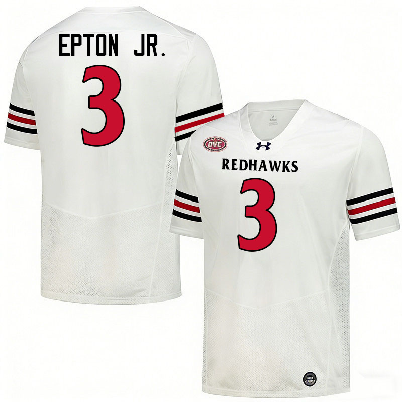 Southeast Missouri State Redhawks #3 Brandon Epton Jr. College Football Jerseys,Uniforms-White